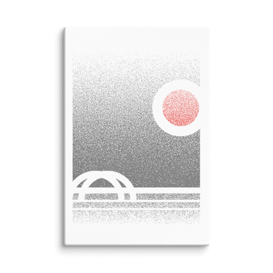 “Sunset Over 360 Bridge” Pointillism Canvas – Lake Austin Art Print